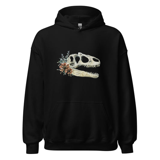 Floral Dinosaur Skull Unisex Hoodie