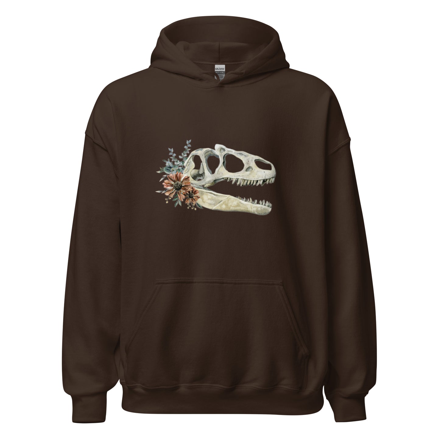Floral Dinosaur Skull Unisex Hoodie