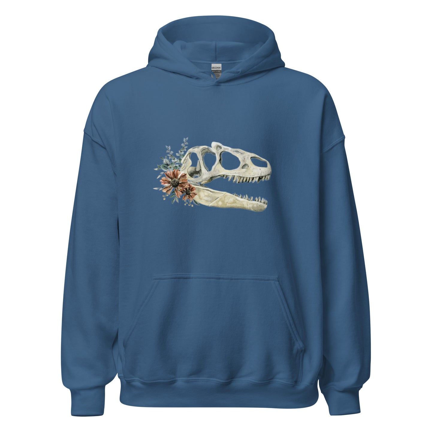 Floral Dinosaur Skull Unisex Hoodie