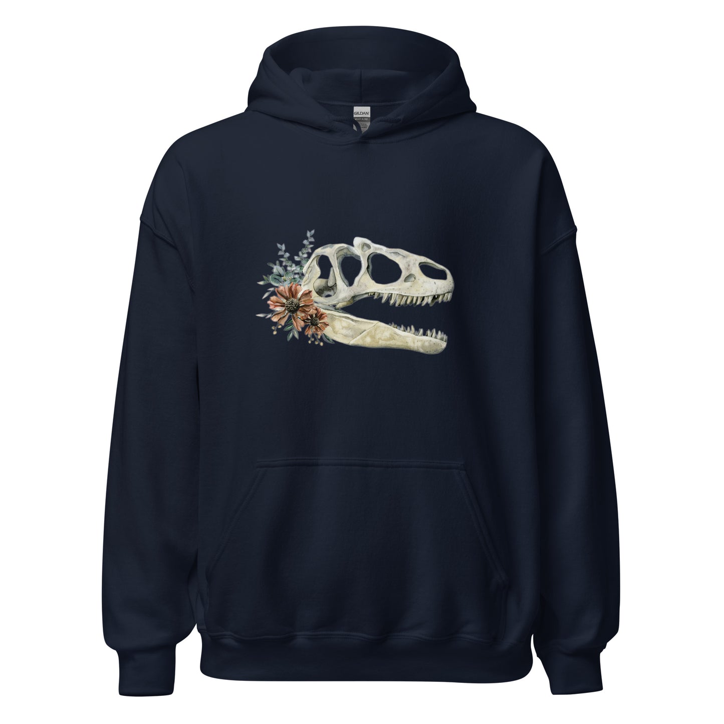 Floral Dinosaur Skull Unisex Hoodie