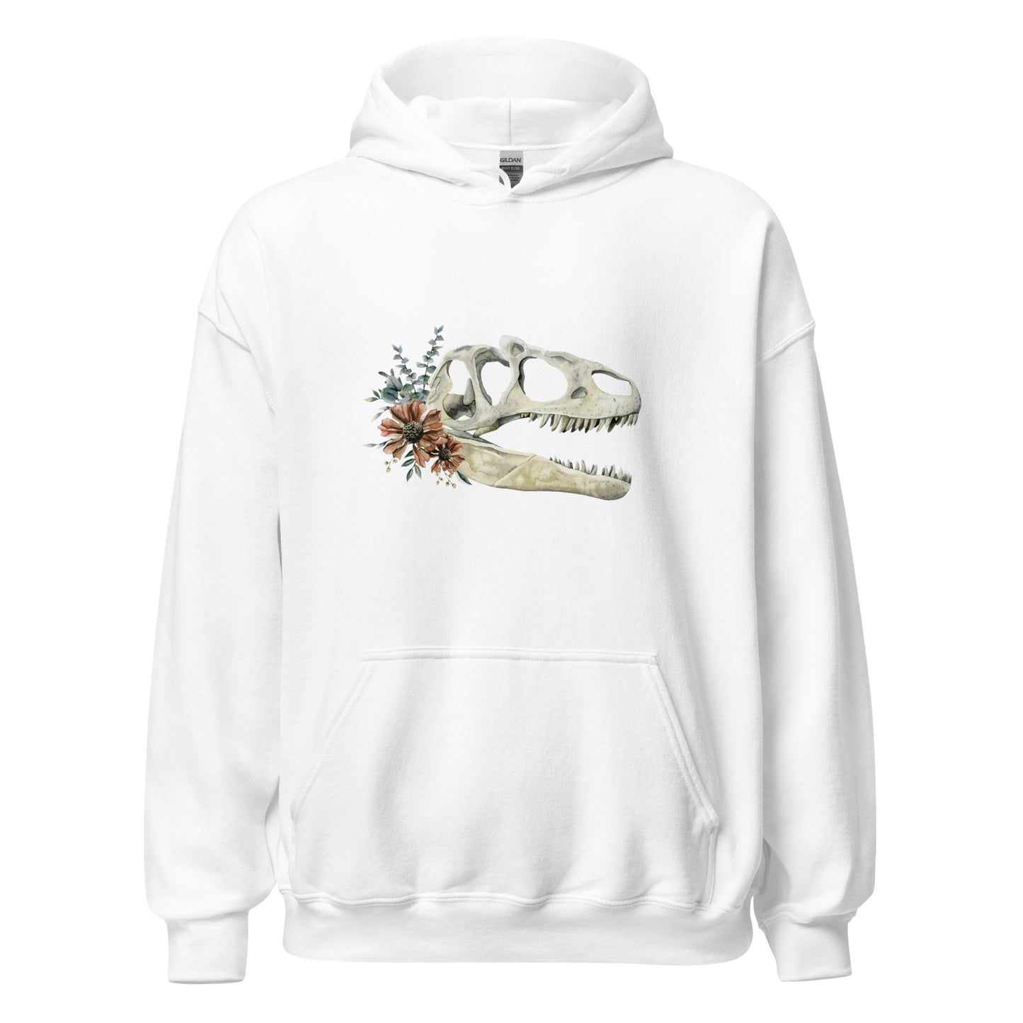 Floral Dinosaur Skull Unisex Hoodie