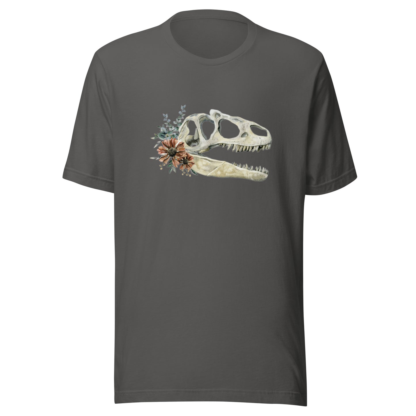 Floral Dinosaur Skull Unisex T-Shirt