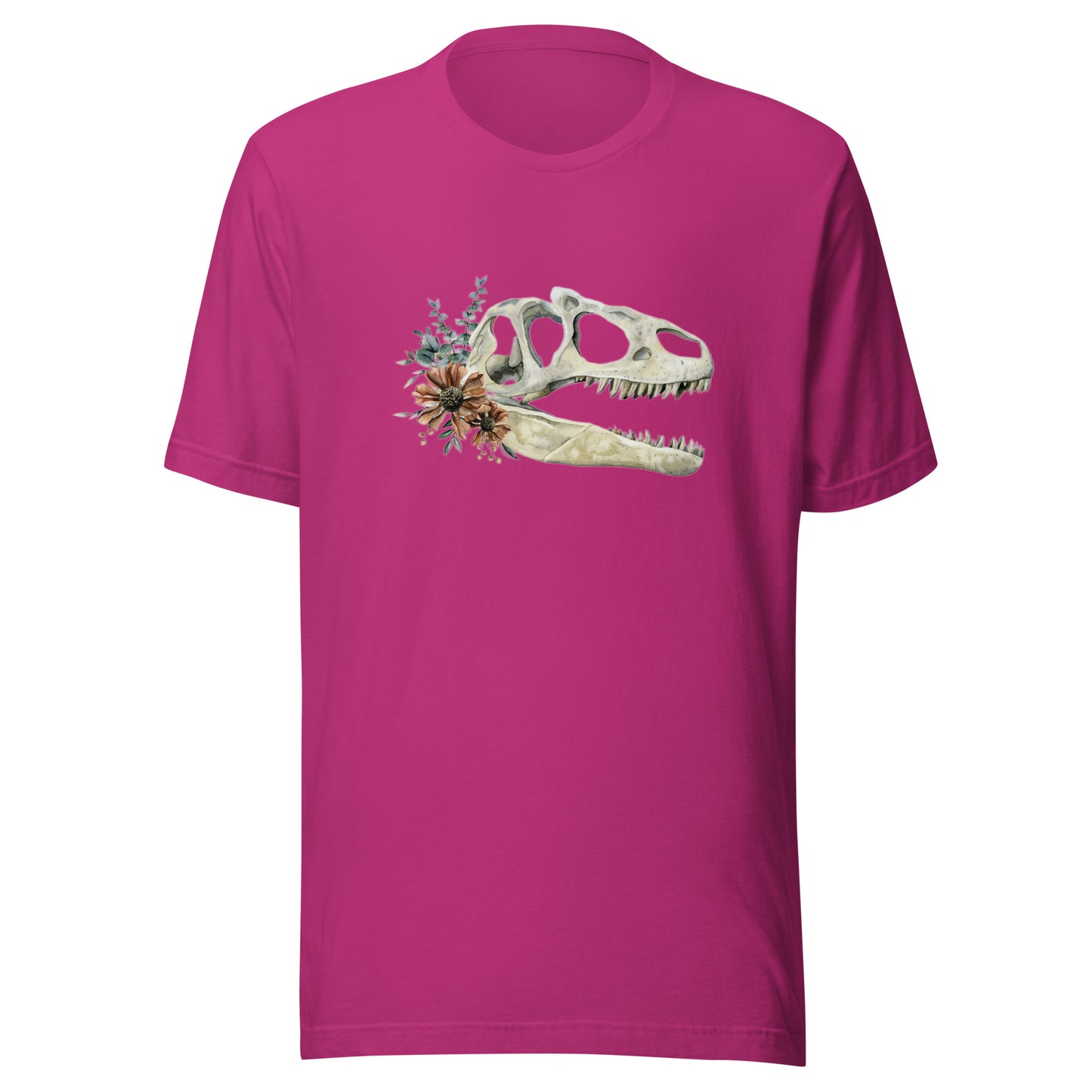 Floral Dinosaur Skull Unisex T-Shirt