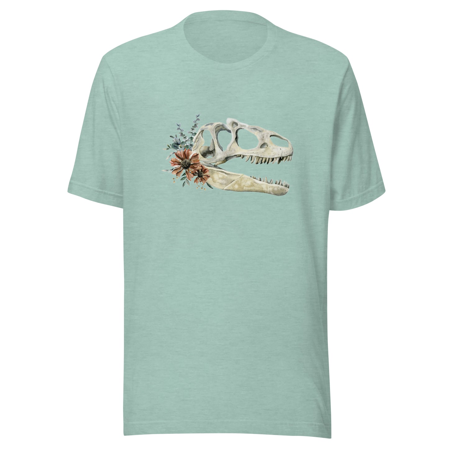 Floral Dinosaur Skull Unisex T-Shirt
