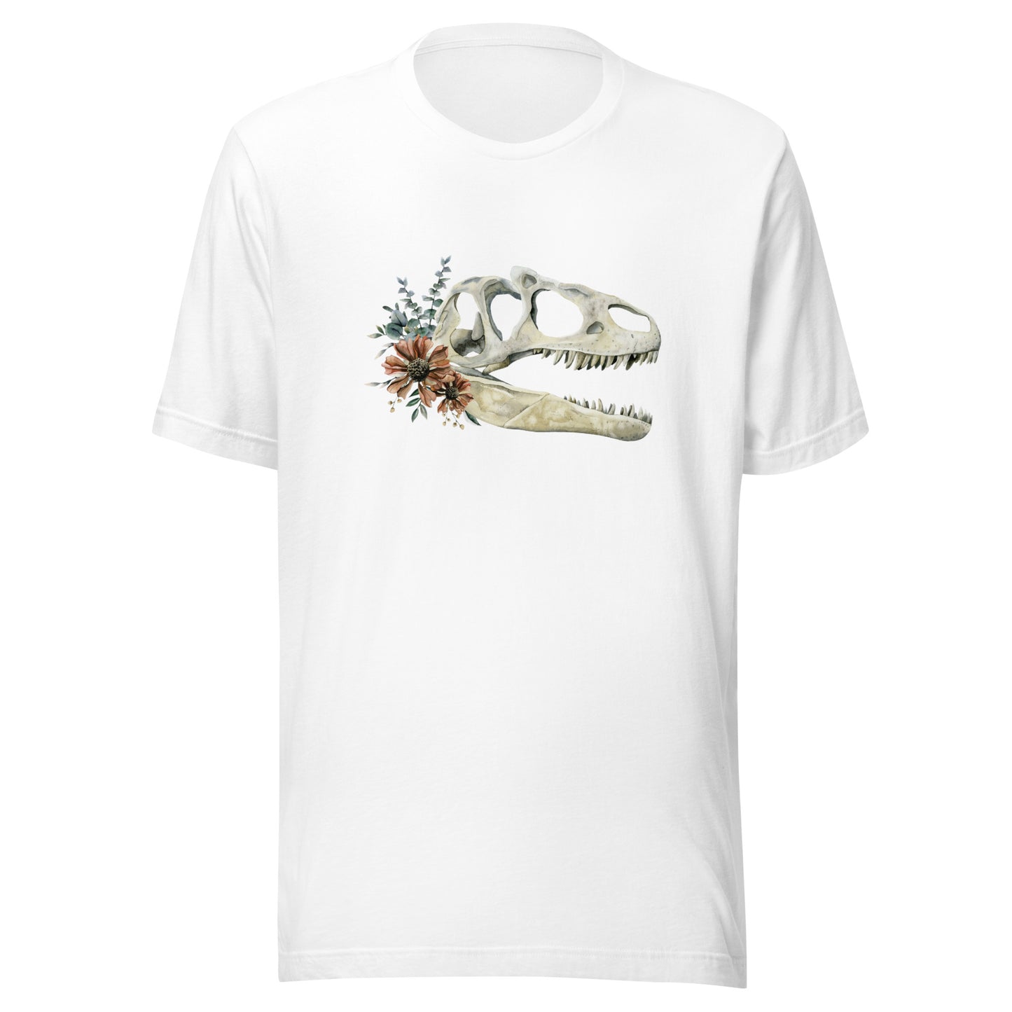 Floral Dinosaur Skull Unisex T-Shirt
