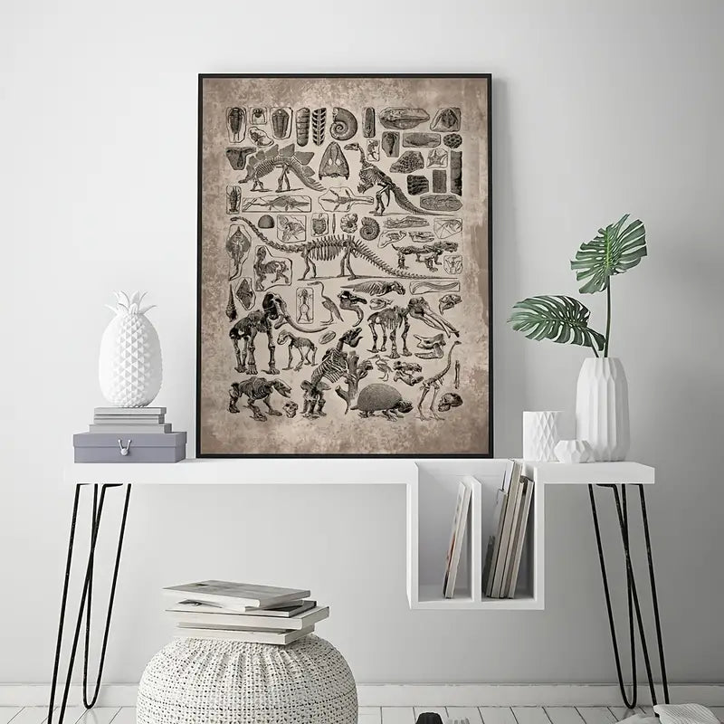 Antique-Style Fossils Wall Poster